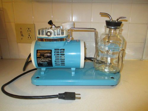 Vintage schuco-vac 5711-130 medical aspirator vacuum suction pump &amp; bottle for sale