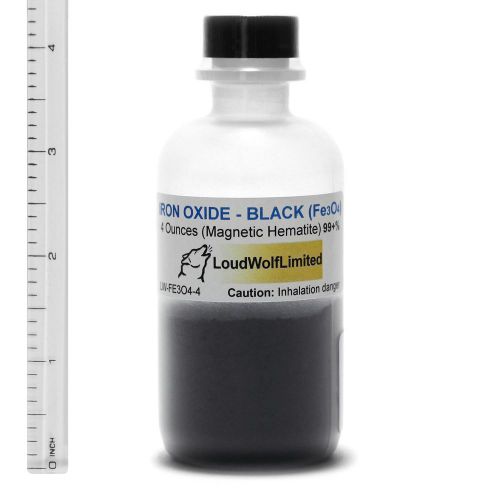 Iron Oxide BLACK &#034;Magnetite&#034;  4 Oz  Ultra-Pure (99%)  SHIPS FAST from USA