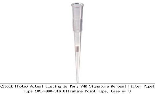 VWR Signature Aerosol Filter Pipet Tips 1057-960-316 Ultrafine Point Tips, Case