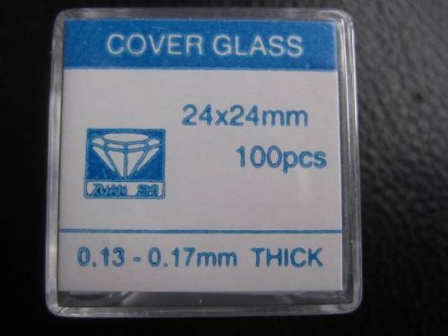 100pc Pre-Cleaned 24?24mm Microscope Glass Cover Slides Coverslips 0030509