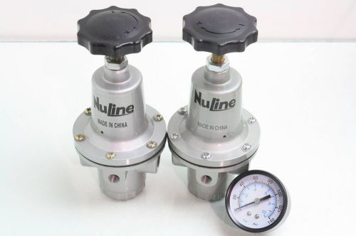 Lot of 2 nuline 1/2&#034; npt regulators with pressure gauge csa0105 for sale