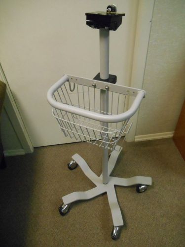 Welch allyn mobile monitor cart stand basket with wheels 4500-60  spot lxi vgc! for sale