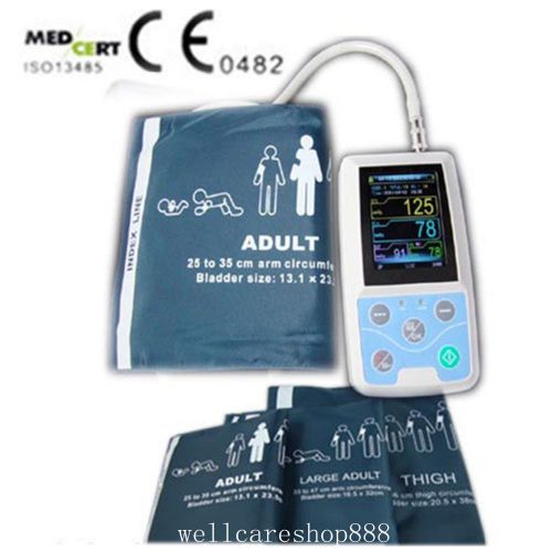 24hrs Ambulatory Blood Pressure Monitor ABPM Holter NIBP software+ 3 Free CUFFS