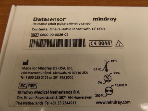Mindray Datasensor Reusable Adult Pulse Oximeter Finger Sensor DataScope
