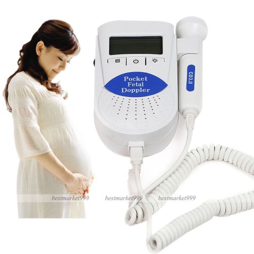 HOT! Software 3Mhz Baby Doppler Prenatal Heart Fetal Monitor Backlight with Gel