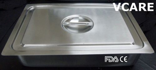 Seamless Tray with cover, rectangular with rounded corners stainless steel
