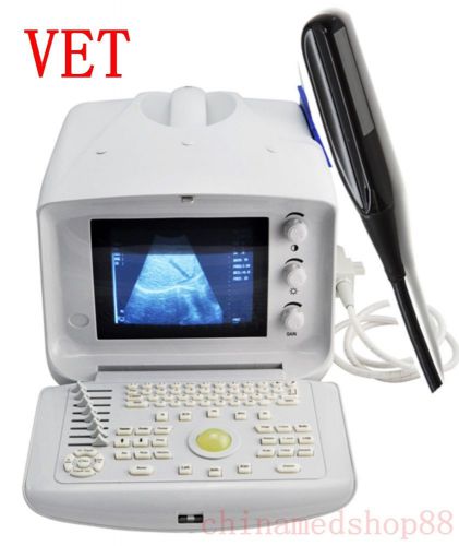 Vet veterinary portable digital ultrasound scanner + 7.5mhz rectal linear probe for sale