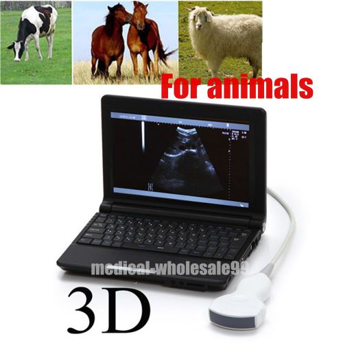 Laptop Animals / Vet Ultrasound Scanner machine with Convex Probe USB + free 3D
