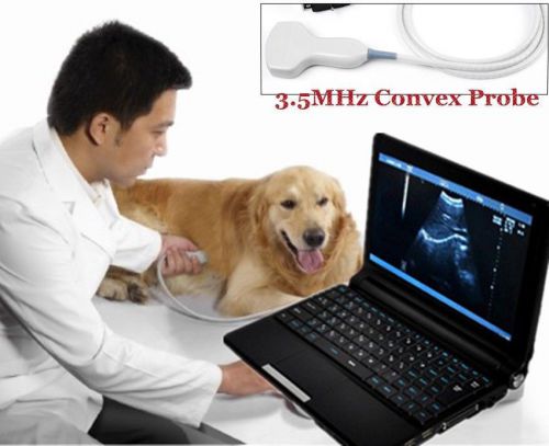 Laptop veterinary animal vet ultrasound scanner machine&amp; 3.5 convex probe usb 3d for sale