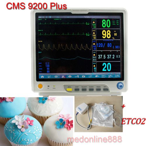 With etco2 cms9200 plus15&#039;&#039; ce touch screen icu patient monitor,six parameters for sale