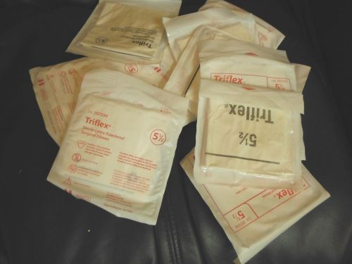 TRIFLEX STERILE LATEX POWDERED SURGICAL GLOVES SIZE 5.5 LOT OF 20PR 2D7250