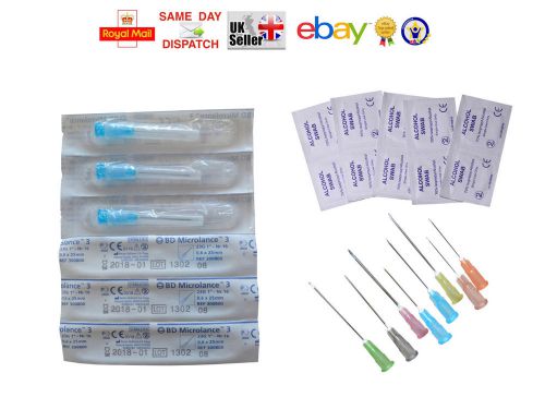 10 15 20 25 30 40 50 BD NEEDLES + SWABS 23G 0.6x25 BLUE CISS INK FAST CHEAPEST