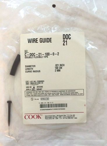 Cook doc 21 wire guide  0.021&#034; x 100cm x 2mm  ref: g05487 for sale