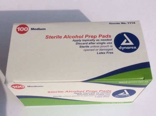 Sterile Alcohol Prep Pads Medium Injection Disinfection Skin Clean 100-Qty 3