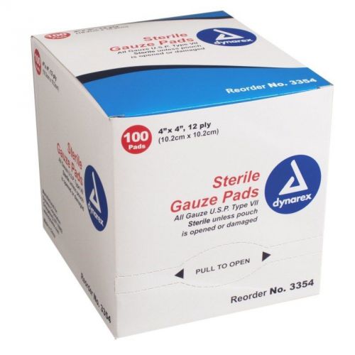 Dynarex sterile gauze pads, 100 ct., mpn 3354 for sale