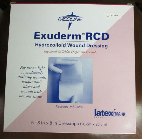 5 boxes Medline Exuderm RCD Hydrocolloid Wound Dressing 8 in x 8 in