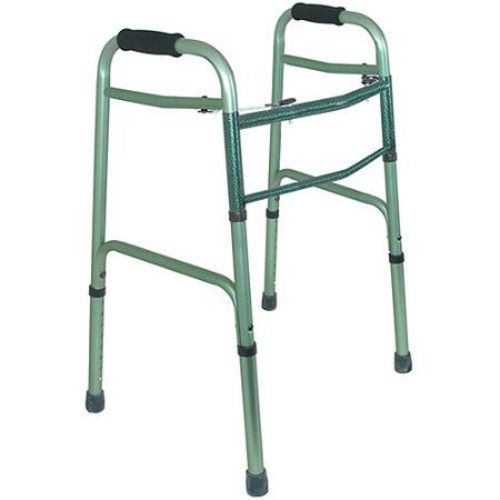 Two-button release strong lightweight aluminum folding walker with rubber tips for sale