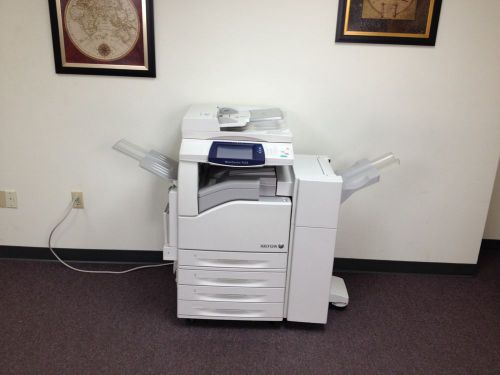 Xerox workcentre 7435 color copier machine network print scan fax finisher for sale