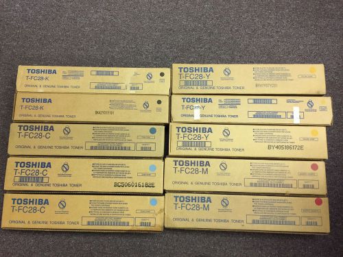 Lot of 10 Toshiba T-FC28 KMYC Toners/ E Studio 2330C/ 2830C/ 3530C/ 4520C/ 3520C