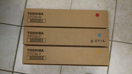 3 - New Genuine Toshiba Toner Cartridges  T-FC35 Cyan Magenta Yellow