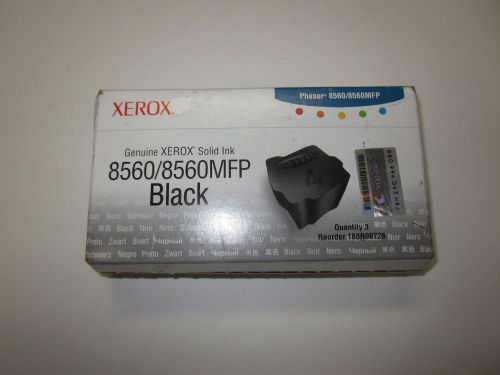 NEW Genuine Xerox 108R00726 Black Solid Ink (3pk) Sealed !! Phaser 8560 8560MFP