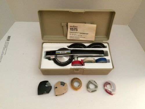 Dymo 1575 Executive 3 Tapewriter  Chrome 1/4&#034;, 3/8&#034; , 1/2&#034; Tape in case