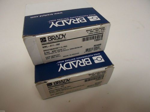 (2) BRADY WML-311-292 Printer Label, 1 In. W, Vinyl wire labels / labeling