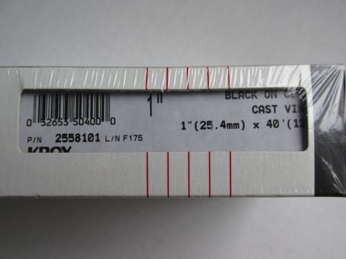 Kroy 2558101 Black on Clear 1&#034; X 40&#039; Vinyl Industrial Labels NEW!! Free Shipping