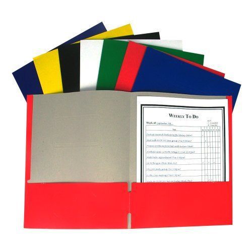 C-Line Recycled Two-Pocket Paper Portfolio  1 Case of 100 Folders  Assorted Colo