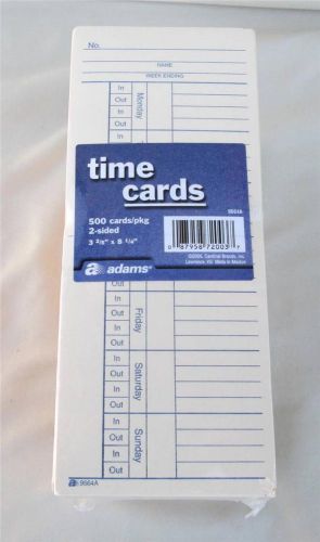 500 ADAMS 9664A 2-SIDED 3-2/5&#034; BY 8-1/4&#034; TIME CARDS