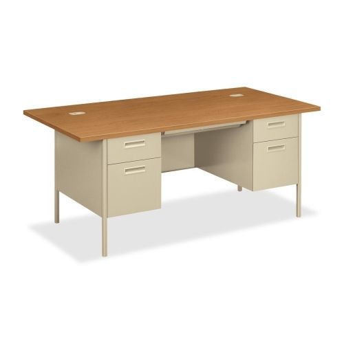 HONP3276CL Double Pedestal Desk, w/Overhang, 72&#034;x36&#034;x29-1/2&#034;,HVST/PY