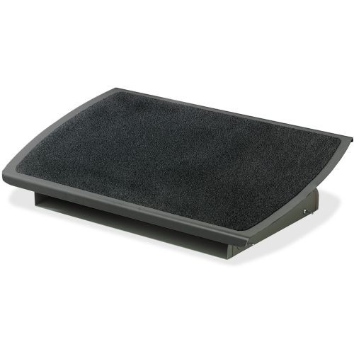 Adjustable Steel Footrest, Nonslip Surface, 22w x 14d x 4-3/4h, Black/Charcoal