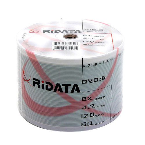 200 Ritek Ridata 8x DVD-R Silver Matte Blank Recordable DVD DVDR Media Free Ship