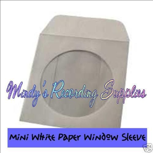 Mini Paper Window Sleeves 3&#034; CD DVD 50 pack with flap