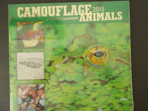 2015 16 Month &#034;Camouflage Animals&#034; 11&#034;x 12&#034; Closed Wall Calendar NEW &amp; SEALED