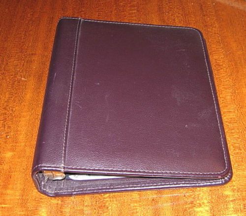 Franklin quest 7 ring 1.5&#034; brown top grain cowhide leather binder for sale