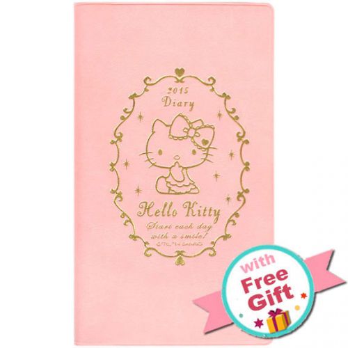 2015 Hello Kitty Schedule Book Weekly Planner Pocket Long-Type Embossing Japan