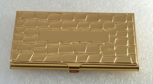 Vintage Gold Plated Metal Reptile Pattern Design Top Business/Credit Card Holder