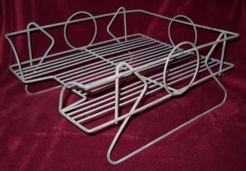 2 vintage 1940s wire desk tray industrial steam punk - art deco file box paper for sale