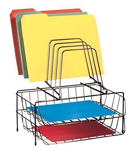 Side load double tray with section step file wire letter size black fel72391 for sale