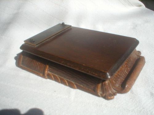 vintage ornawood desk top memo note pen clip caddy ornate scroll syroco style