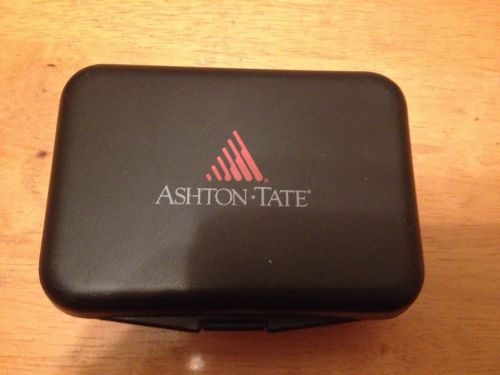 RARE ASHTON TATE  PORTABLE OFFICE SUPPLIES IN CASE WITH LOGO - GREAT FOR TRAVEL