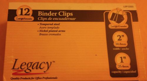 Binder Clips Legacy - 2&#034; Wide - 1&#034; Capacity - Brand New in Box