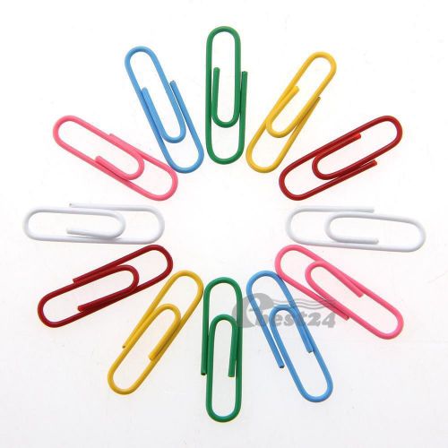 150pcs Colorful Paper Clips Paperclips Metal Office Supplies 2.6x0.8cm