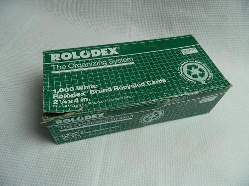 Vintage stock of Rolodex C24 White cards, about a 1000  blank - 2 1/4&#034; x 4&#034;