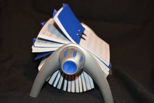 Durable Blue Silver Tone Plastic ROLODEX ROTARY Business Address Phone Card File