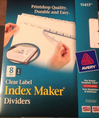Avery Dennison Ave-11417 Index Maker Clear Label Dividers W/ Tabs - 8