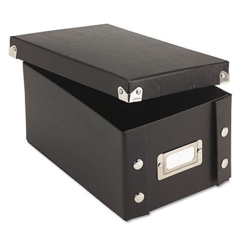 Snap &#039;N Store Collapsible Index Card File Box Holds 1,100 4 x 6 Cards, Black