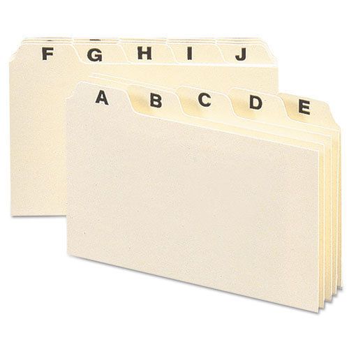 Self-Tab Card Guides, Alpha, 1/5 Tab, Manila, 4 x 6, 25/Set