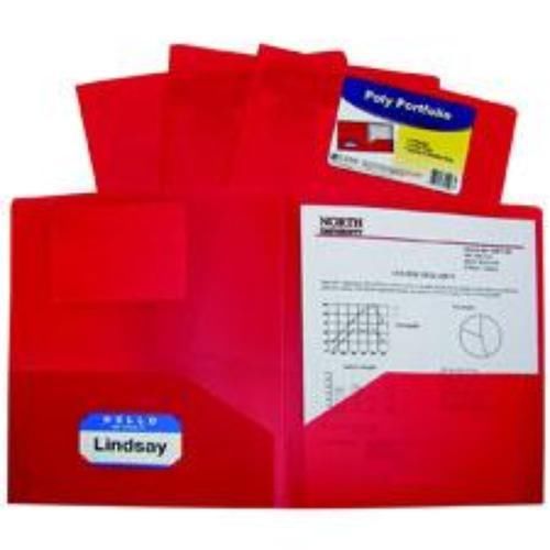 C-line two-pocket poly portfolio heavyweight red for sale